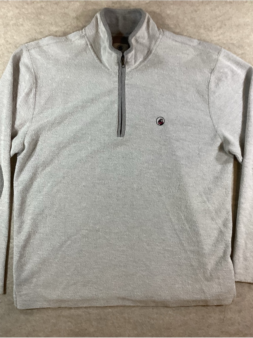 Southern Proper Light Heather Gray Quarter-Zip Sweater